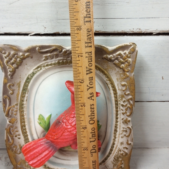 Vintage Porcelain Ceramic Cardinal Red Bird 3D Wall Hanging, Made in Japan MCM - Picture 11 of 12